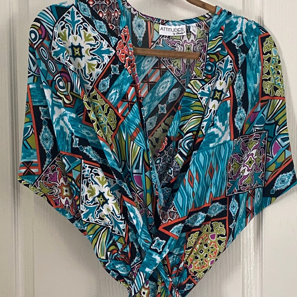 Attitudes by Renee Front Wrap Dress With 2 Side Pockets